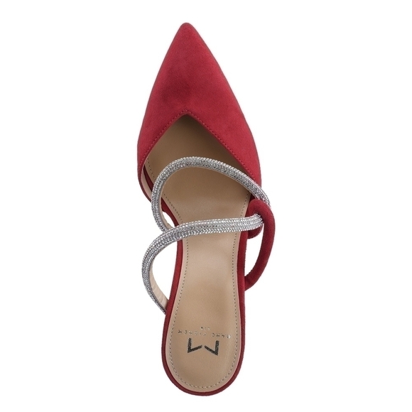 Marc Fisher LTD Candy Heeled Red Suede Mule Size 8.5 - Picture 4 of 11